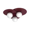 Plafonska svetiljka FLAT 3xE27/15W/230V 55x60 cm burgundska