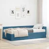 Kutni krevetni okvir s madracem Ostalo 2 pcs Plava Baršun