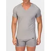 zd ZERO DEFECTS Spodnja majica V-Neck T-Shirt Egiptian Cotton siva