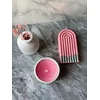 Aberto Design Set Betonskih sveća 14ST, Belo-rozi