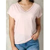 Sinsay - Viskozna bluza sa čipkastim umetnutim delovima - pastelno roze