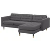 LANDSKRONA Sofa trosed, s lenjivcem/Gunnared tamnosiva/drvo