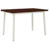 vidaXL 120 x 80 x 75 cm Masiven les akacije Temno rjava in bela