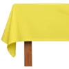 Namizni prt iz 100% bombaža naraven dekorativni prt za notranje prostore, vrt, terase in slavnostne dogodke, obrobljeni robovi, dekatiziran, pranje v pralnem stroju 140x140 cm rumen