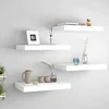 Plutajuće zidne police 4 kom bijele 40 x 23 x 3,8 cm MDF