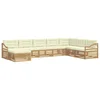 Set vanjskih sofa s jastukom 8 pcs Bijela i krem Poliester