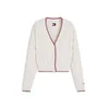 Tommy Jeans Pletena jopa kremna/mornarska/rdeča