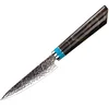 Damaskovski kuhinjski nož ZE-37408 - Utility / Smeđa / Plava KP37408