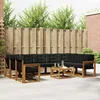 Set vanjskih sofa s jastukom 10 pcs Prirodna i crna