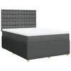 Vidaxl Box spring postelja z vzmetnico temno siva 140x200 cm blago