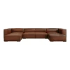 Rjava usnjena kotna zofa v barvi konjaka (v obliki črke U) Madame - Windsor & Co Sofas