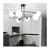 Luster na štapu PREGOS 6xE14/10W/230V crna/bela