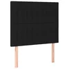 Vidaxl Vzglavje postelje črno 90x5x118/128 cm blago