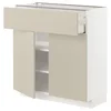 METOD / MAXIMERA Podni element s fiokom/2 vrata, bela/Havstorp bež, 80x37 cm