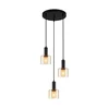ITALUX PND-65342-3A-BK+AMB - Luster na sajli SANTIA 3xE27/40W/230V