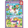 Otroške puzzle Samorog in Vila Educa 2x20 delov od 4 leta