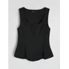 Sinsay - Slim bluza bez rukava - crno