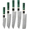 Set damašćanskih kuhinjskih noževa GR-39189 - 5 kom / Zelena KP39189