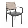 Baštenska stolica Deco Porto 56.4x53.3x81.8cm grafit/boja drveta Keter