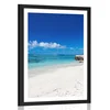 Plakat s paspartujem plaža Anse Source - 40x60 black