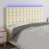LED uzglavlje krem 200x5x118/128 cm od umjetne kože