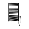 Aqualine - Električni radijator za kupatilo TONDI-E 400W 97x60 cm mat crni