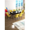 Hanah Home Set Trpezarijski sto i 6 stolica Han, Žuto-crni