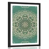 Plakat s paspartujem Mandala na turkiznem ozadju - 30x45 no frame