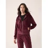 Sinsay - Velur hoodie duks sa bižuternom aplikacijom - mahagoni