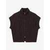VERO MODA Pleten brezrokavnik VMBANG temno rjava