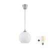 Brilagi - LED luster na sajli RETRO GLASS 1xE27/60W/230V prečnik 15 cm srebrna/bela