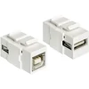 USB-adapter, ženski konektor USB 2.0 tipa A/ženski konektorUSB 2.0 tipa B, bele barve