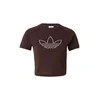 ADIDAS ORIGINALS Majica STUDDED CALI temno rjava