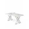 HANAH HOME Trpezarijski sto Vals White Marble Chrome