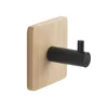 HIMALAYA Samolepilni kavelj, kvadraten, črn/bambus - Črna; rjava - 50x50x38 mm - Gedy - BAMBOOM - 24 - Bambus - Kljuka - Kvadratni - 50 - 50 - 38 - 4 - 14