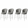 HANAH HOME Set 4 barske stolice Fora Grey White