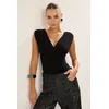 Trendyol Black V Neck Knitted