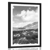 Plakat s paspartujem dolina v Črni Gori v črnobeli varianti - 40x60 white