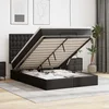 Otomanski krevet s madracem i LED diodama crna 140x190 cm