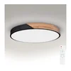 Brilagi - LED prigušiva svetiljka PILANA LED/60W/230V hrast/crna prečnik 60 cm + daljinski upravljač