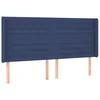 Vidaxl Vzglavje z ušesi modro 163x16x118/128 cm blago
