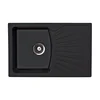 Metalac X Granit Quadro Plus Usadna kvarcna sudopera sa sifonom, Crna, O 90, 770x500 mm