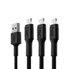 Green Cell Set 3x Cable GC Ray USB - Lightning 120cm for iPhone. iPad. iPod. white LED. quick charging (KABGCSET05)