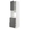 METOD / MAXIMERA Vis.el.pećn. s fiok/2front/2g.fioke, bela/Voxtorp tamnosiva, 60x60x220 cm