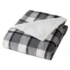 Siva odeja iz sherpa flisa 125x150 cm Ecossais – douceur dintérieur