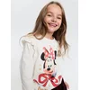 Sinsay - Pamučna majica dugih rukava sa printom Minnie Mouse - krem