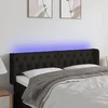 Vidaxl LED posteljno vzglavje črno 163x16x78/88 cm blago