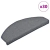 Vidaxl Stopniščne preproge 30 kosov 65x24x4 cm svetlo sive in modre polkrožne velike