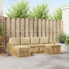Set vanjskih sofa 6 pcs Bijela i bež 257 x 122,5 x 73 cm