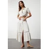 Trendyol Beige Crop Tie-Up Woven Blouse